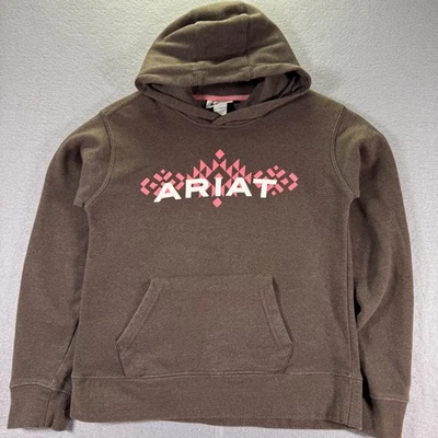 Sudadera con Capucha Ariat Real Crest Juvenil XL Marrón Logo Vellón Cómoda Ropa de Trabajo Foto 1 de 4
