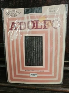 VTG Adolfo Control Top Nude PIN STRIPE Collection Of Fashion Panty Hose Size A - Picture 1 of 2