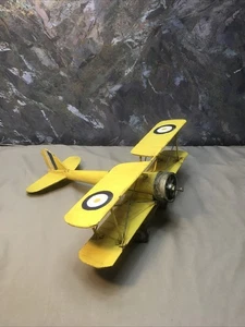 Vintage klassisches Metallmodell gelb Bi-Plane 13" gebraucht - Bild 1 von 10
