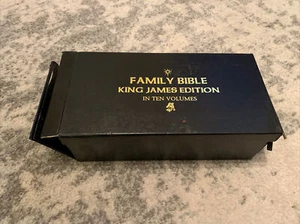 Family Bible King James Edition in 10 volumes Slight Damage To Box - Picture 1 of 5