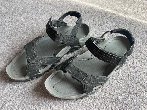 TIMBERLAND Sandali in pelle grigio e nero taglia 11 5 (ottime condizioni) uomo