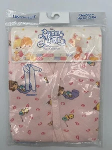 VTG Pink Baby Newborn Up to 12Ibs Unionsuit Sleeper Precious Moments ABCs New - Picture 1 of 7