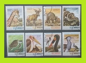 Mozambique 1981 Protected Animals - Complet Series 8 Stamps - Used - Picture 1 of 2