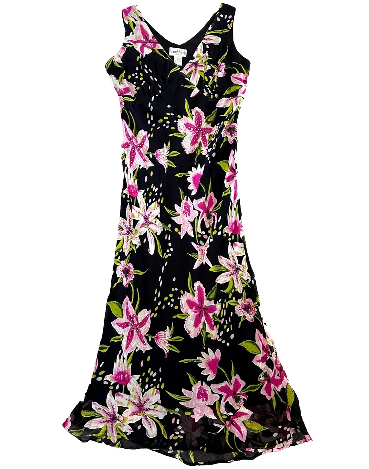 Y2K скольжения платье размер 8 бисером фея Midi гранж причудливый ведьма - Изображение 1 из 4