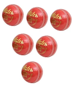 Match Red Cricket Ball Handgenäht Seasoned Leather Ball Practice Coaching  - Bild 1 von 4