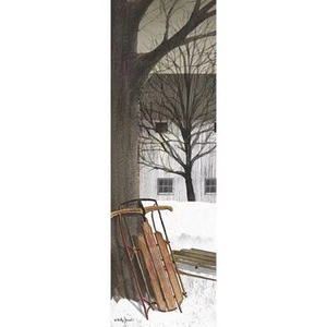 Billy Jacobs Sled Farm PAPER Art Print 6" x 18" - Picture 1 of 1