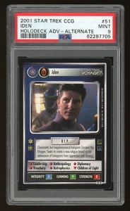 Star Trek CCG Iden (Hirogen) PSA 9 Holodeck Adventures DA/AI 2001 705 - Picture 1 of 2