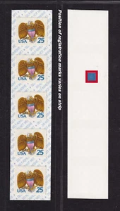 1989 Sc 2431 self-adhesive Eagle & Shield coil issue + registration mark on back - Picture 1 of 1