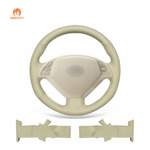 Cubierta beige cuero sintético coche volante para Infiniti G25 G35 G37 EX35 EX37 Q40 - Imagen 1 de 9