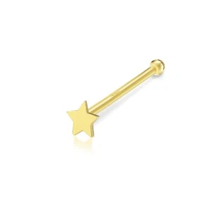 14K Massiv Gelbgold Stern Nase Nieten Ring 20g - Körper Piercing Schmuck - Bild 1 von 2