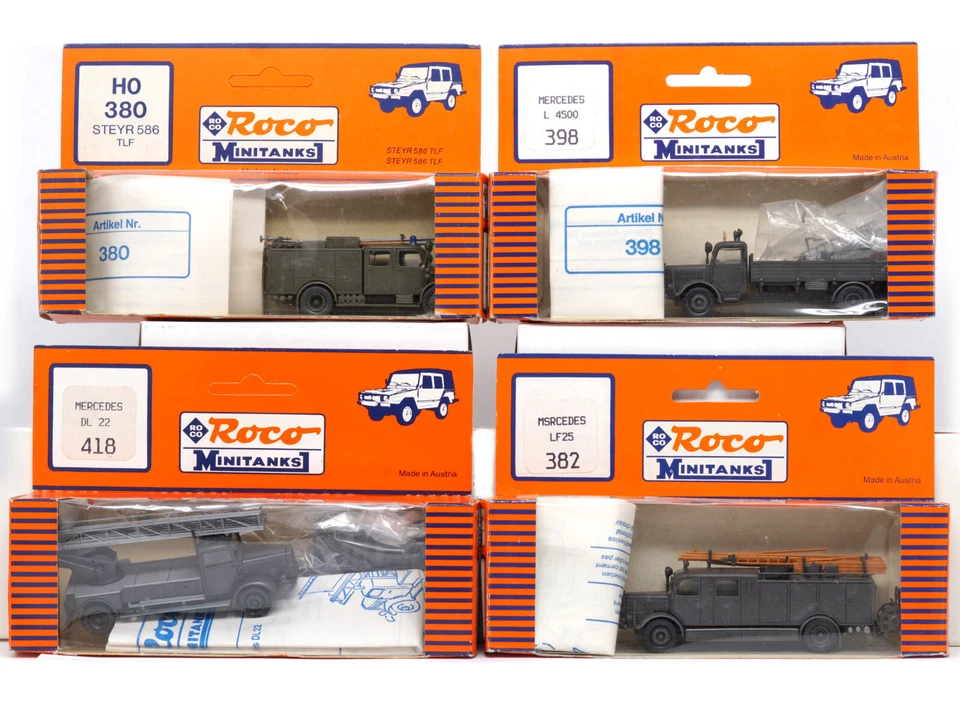 ROCO MINITANKS 380/398/418/382 1:87 1/87 HO H0 STEYR 586 MERCEDES 4500 DL22 LF25 - Image 1 of 1