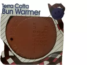 Terra Cotta Hot Rocks "Warms Your Buns" Bread Bun Warmer Plate - Picture 1 of 2