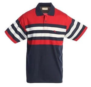 Platoon Mens Regular Fit Striped Polo Shirt with Pocket - Picture 1 of 11