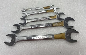 Vintage Sears Craftsman =V= USA SAE Open End Wrench Set ~ 5 Piece Etched - Picture 1 of 11