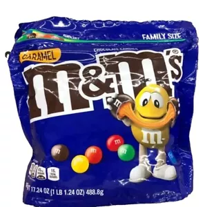 CARAMEL MILK CHOCOLATE M & M'S CANDIES 17.24 OZ BAG - FAMILY SIZE Fast Shipping - Picture 1 of 2
