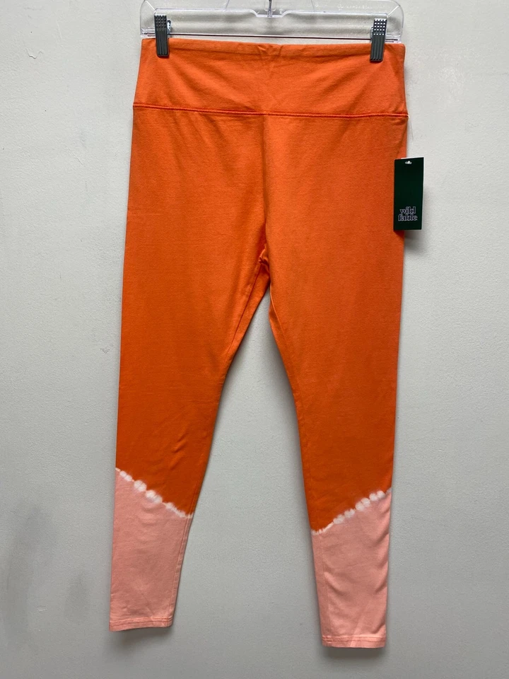 Wild Fable Sz M Orange Tangerine Tie Dye High Rise Waist Leggings *02