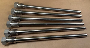 6 Vintage Mid Century Chrome Table Chair Sofa Legs MCM 14" Tapered Threaded - Picture 1 of 17