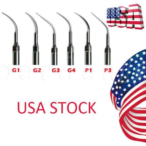 6 Types Dental Ultrasonic Scaler Scaling Endo Perio Tips fit EMS Woodpecker US - Image 1 of 1