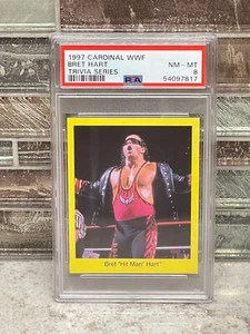 BRET HART ~ 1997 Cardinal WWF Trivia Series PSA 8 NM-MT 🔥! - Bild 1 von 2