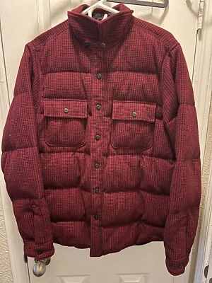Medium Rugby Outfitters Ralph Lauren Mens M Red Down Puffer Shirt Jacket Coat - Изображение 1 из 4