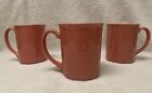 3 coral Corning coffee Mugs cups Vintage salmon pink mug USA 3-7/8" 8oz EUC