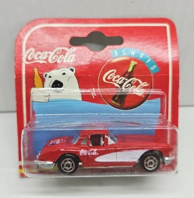 MAJORETTE 200 SERIES FOR COCA COLA CORVETTE ON SHORT CARD - FREE SHIPPING  - Image 1 of 4