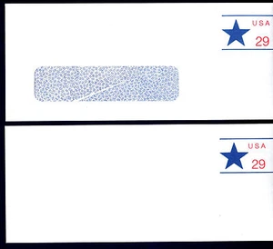 #U623v Star with Bar Complete Stamped Envelope set/2 (Recycled)  - MInt - Picture 1 of 2