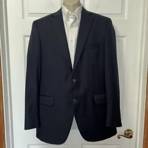 Peter Millar Blazer Sport Suit Coat Two Button Jacket Navy 42T Wool Pinstripe - Picture 1 of 15