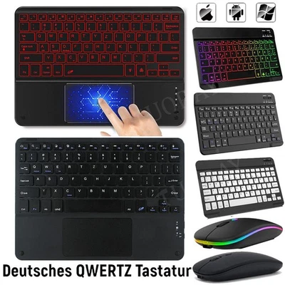 Kabellose Bluetooth Tastatur Maus für Amazon Fire Max 11 HD 10 Plus 2023 QWERTZ - Bild 1 von 4