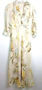 NWOT MONSOON Limited Edition Print Silky Satin Chiffon Feminine Dress UK Size 20 - Picture 1 of 17