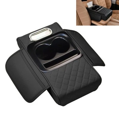 Car Center Console Cover Armrest Cushion with Phone&Cup Holder Car Tissue Holder - Image 1 of 4