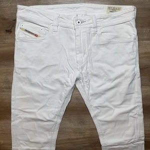 Diesel Jeans Men 34x34 White Thanaz Slim Fit Stretch Designer Modern Denim 008CM - Picture 1 of 13