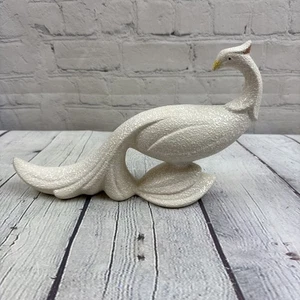 Vintage Mid Century Modern Weiß Spritzgeschirr Pfau Pfau Pfau MCM Deko Figur �� - Bild 1 von 8