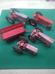 IH International Lot Of 5 1:16 Farm Tractors & Wagon For PARTS and Restoration  - Picture 1 of 19