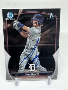 MAX CLARK RC SIGNED 2023 1ST BOWMAN DRAFT CHROME BDC-76 Detroit Tigers - Picture 1 of 3