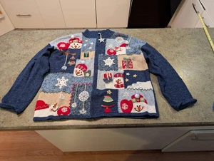 Vintage Heirloom Collectibles 2004 Ladies Christmas Cardigan Sweater Size XL - Picture 1 of 11