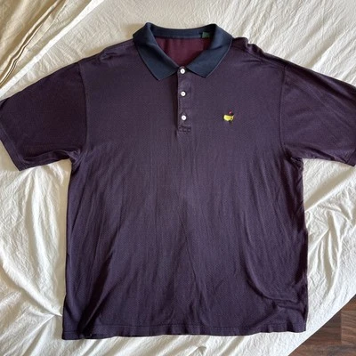 Camisa Polo Masters De Colección Para Hombre XL Rojo Azul Patrón Bordado Logo Golf Foto 1 de 4