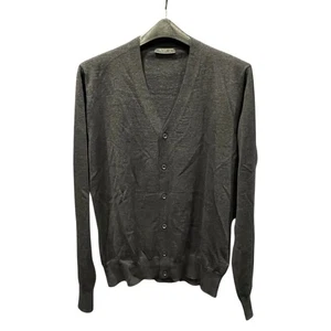 PRADA Virgin Wool Knit Cardigan Gray Men's Sweater - Picture 1 of 8