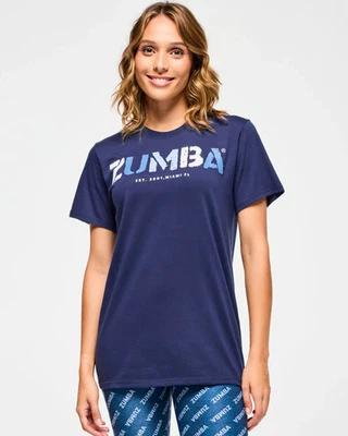 Camiseta Unisex Zumba Azul Jean Cuello Redondo - Azul Índigo ~ XS/S M/L XL/XXL ~ ¡Nueva! Foto 1 de 4