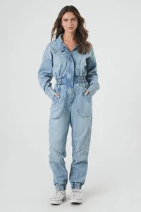 Neu mit Etikett Forever 21 Jumpsuit 2X Denim Boiler JumpSuit Jogger - Bild 1 von 5