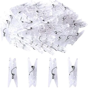 50PCS/lot Transparent Spring Clips Multi-size Hanging Peg Wall Clips - Picture 1 of 12