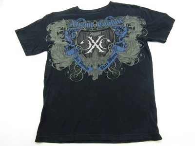 Camiseta masculina Xtreme Couture grande dupla face caveira MMA streetwear - Imagem 1 de 4