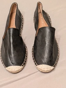 Bamboo Slip Ons  Womens 8 "Saturday" Vegan Black Espadrilles - New Without Box - Picture 1 of 15