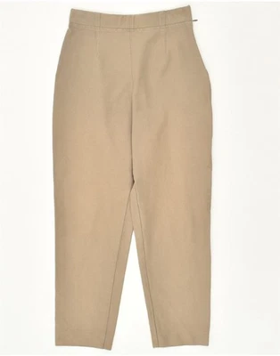 ARMANI JEANS Womens Slim Suit Trousers UK 10 Small W26 L26 Beige Cotton AS56 - Image 1 of 4