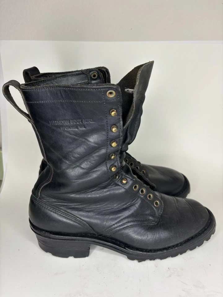 Hathorn Black Leather Wildland Boots Men’s Size 10EE Lace Up Vibram Sole - Image 1 of 4
