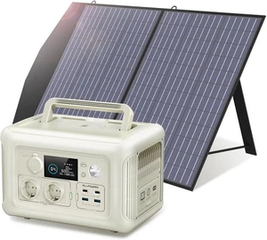 299WH Solargenerator LiFePO4 Batterie Tragbare Powerstation mit 100W Solarpanel - Picture 1 of 8