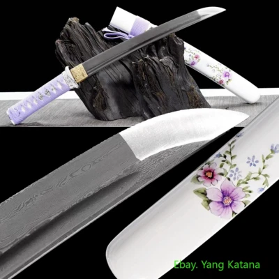 Espada corta hecha a mano plegada HRC60 acero al carbono tanto Japón Ninja Katana #1252 Foto 1 de 4