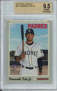 2019 Topps Heritage FERNANDO TATIS JR Rookie RC #517 BGS 9.5 Gem Mint Padres - Picture 1 of 2