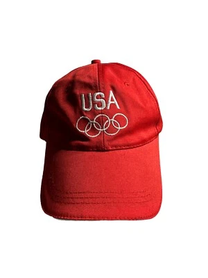 Gorra Olímpica DE COLECCIÓN EQUIPO EE. UU. SOMBRERO ADULTO CORREA AJUSTABLE ROJO Foto 1 de 4