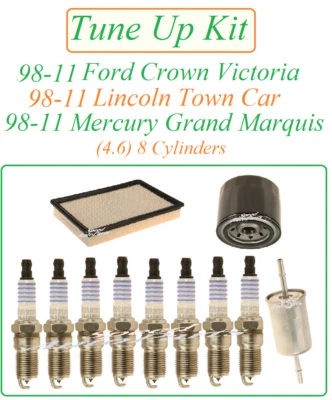 Tune Up for 98-11 Ford Crown Victoria Lincoln TownCar 4.6v8: SparkPlug WireSet   - Image 1 of 4